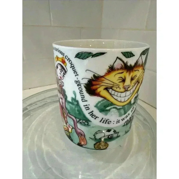 ALICE IN WONDERLAND Coffee Mug Cafe By Paul Cardew England 2010 Cheshire Cat - Picture 5 of 12